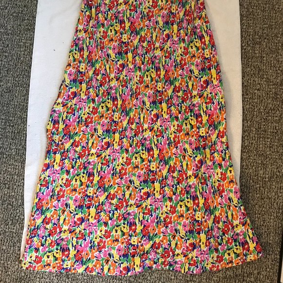 RIXO for Target Floral Multicolor Maxi Dress With Puff Sleeves and V Neck Sz 12 - Picture 12 of 12